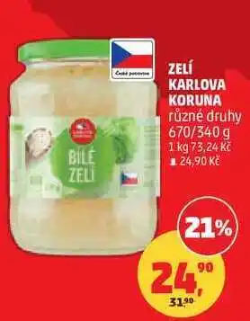 Penny Market ZELÍ KARLOVA KORUNA různé druhy, 670/340 g nabídka