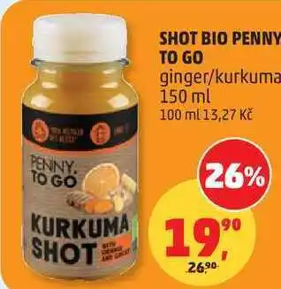 Penny Market SHOT BIO PENNY TO GO ginger/kurkuma nabídka
