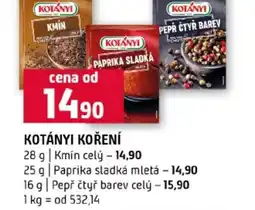 Terno Kotányi koření nabídka