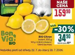 Billa BIO Citron nabídka