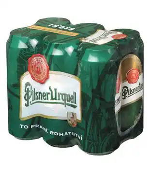 Billa Pilsner Urquell 12°, světlý ležák, plechovka (6 kusů) 500ml nabídka