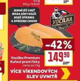 Billa Vocílka Premium Kuřecí prsní řízky nabídka