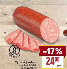 Billa Tyrolský salám nabídka