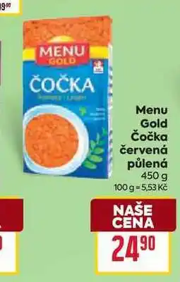 Billa Menu Gold Čočka červená půlená nabídka