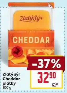 Billa Zlatý Syr CHEDDAR Zlatý sýr Cheddar plátky 100 g -37% 3290 5190 nabídka