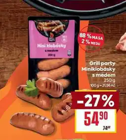 Billa Grill party Miniklobásky s medem nabídka