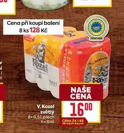 Billa V. Kozel světlý 8× 0,51, plech nabídka