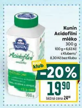 Billa Kunín Acidofilní mléko nabídka