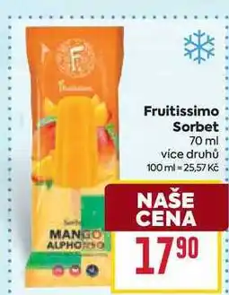Billa Fruitissimo Sorbet nabídka