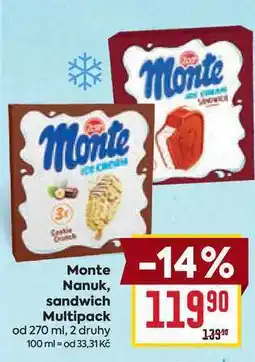 Billa Monte Nanuk, sandwich Multipack od nabídka