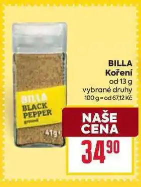 Billa BILLA Koření od nabídka
