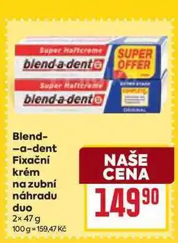 Billa Blend a dent Blend-a-dent Fixační krém na zubní náhradu duo nabídka