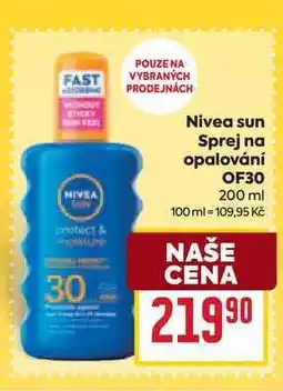 Billa Nivea sun Sprej na opalování OF30 nabídka