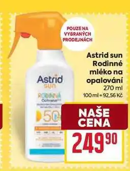 Billa Astrid sun Rodinné mléko na opalování nabídka