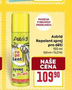 Billa Astrid Repelent sprej pro děti nabídka