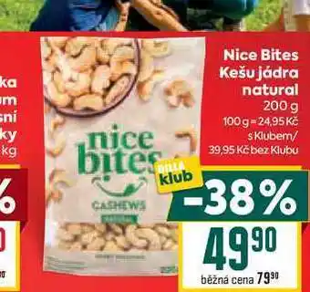 Billa Nice Bites Kešu jádra natural nabídka