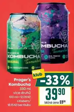Billa Prager's Kombucha nabídka