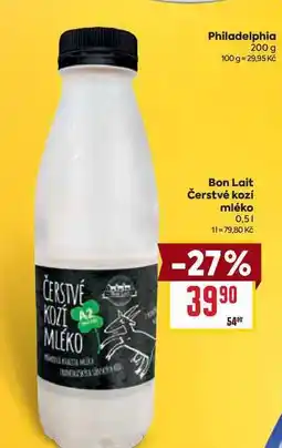 Billa Bon Lait Čerstvé kozí mléko nabídka