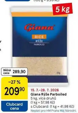 Tesco Giana Rýže Parboiled, 5 kg, více druhů nabídka