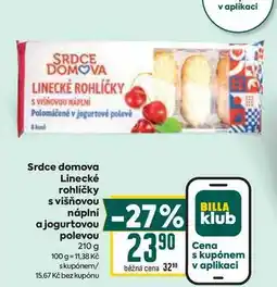 Billa Srdce domova Linecké rohlíčky s višňovou náplní a jogurtovou polevou nabídka