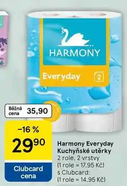 Tesco Harmony Everyday Kuchyňské utěrky, 2 role. 2 vrstvy nabídka