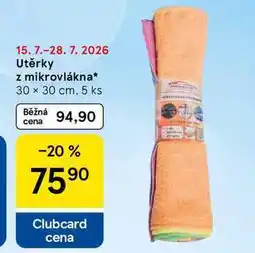Tesco Utěrky z mikrovlákna 30 x 30 cm, 5 ks nabídka
