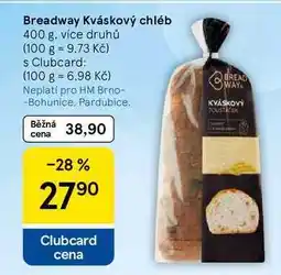 Tesco Breadway Kváskový chléb, 400 g, více druhů nabídka