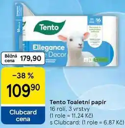 Tesco Tento Toaletní papír, 16 rolí, 3 vrstvy nabídka
