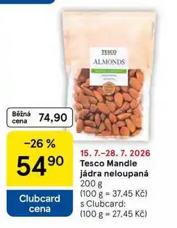 Tesco Tesco Mandle jádra neloupaná nabídka