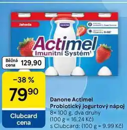 Tesco Danone Actimel Probiotický jogurtový nápoj, 8x 100 g, dva druhy nabídka