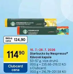Tesco Starbucks by Nespresso Kávové kapsle nabídka