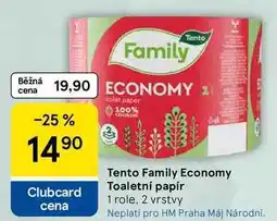 Tesco Tento Family Economy Toaletní papír, 1 role, 2 vrstvy nabídka