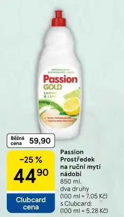 Tesco Passion Prostředek na ruční mytí nádobí, 850 ml, dva druhy nabídka