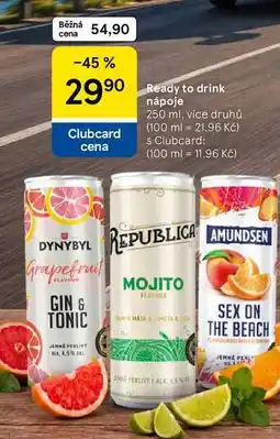 Tesco Ready to drink nápoje, 250 ml, více druhů nabídka