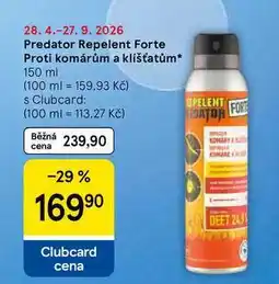 Tesco Predator Repelent Forte Proti komárům a klíšťatům nabídka