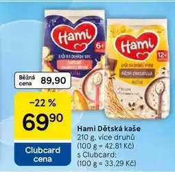 Tesco Hami Dětská kaše, 210 g, více druhů nabídka
