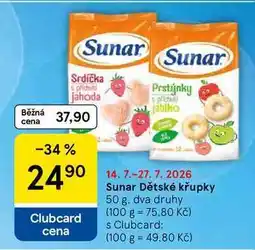 Tesco Sunar Dětské křupky nabídka