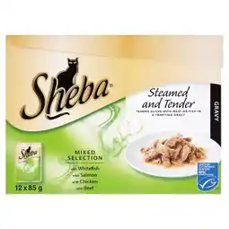Tesco Sheba krmivo pro dospělé kočky 12x85g, vybrané druhy 1020g nabídka