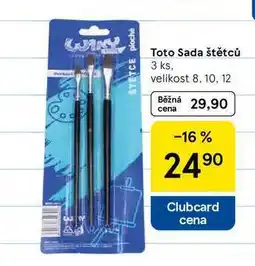 Tesco Toto Sada štětců, 3 ks. velikost 8, 10, 12 nabídka