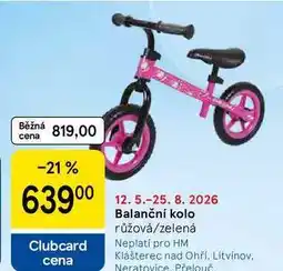 Tesco Balanční kolo růžová/zelená nabídka
