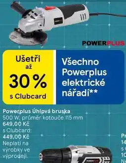 Tesco Powerplus Úhlová bruska 500 W. průměr kotouče 115 mm nabídka