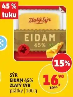Penny Market Sýr eidam 45% zlatý sýr plátky nabídka