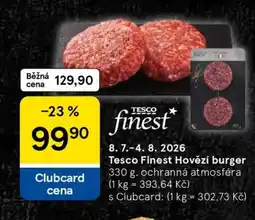 Tesco Tesco Finest Hovězí burger nabídka