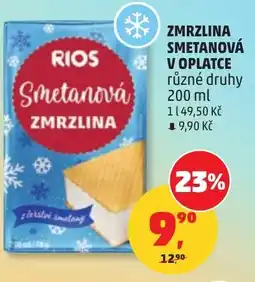 Penny Market Zmrzlina smetanová v oplatce nabídka