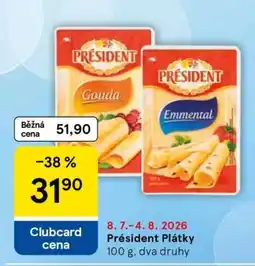 Tesco Président plátky nabídka