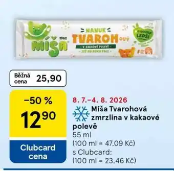 Tesco Míša Tvarohová Zmrzlina v kakaové polevě nabídka