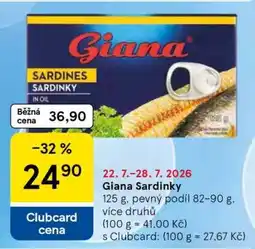Tesco Giana Sardinky nabídka