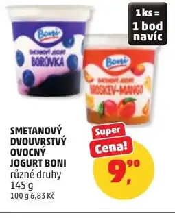Penny Market Smetanový dvouvrstvý ovocný jogurt boni nabídka