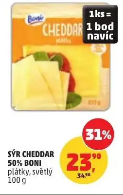 Penny Market Sýr cheddar 50% boni plátky, světlý nabídka