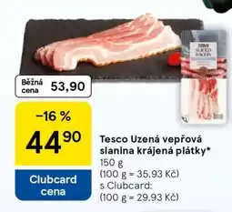 Tesco Tesco Uzená vepřová slanina krájená plátky nabídka